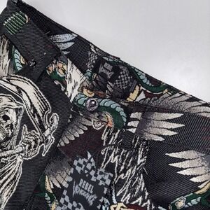 Rebel Vengeance Tapestry Cargo Pants Mens 30 Skull Snake Gothic Streetwear Y2K